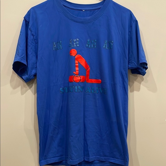 Blue Graphic Men's T-Shirt funny nurse tee large like new - Picture 1 of 2